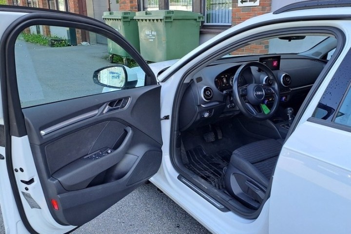 a car parked on the side of a road